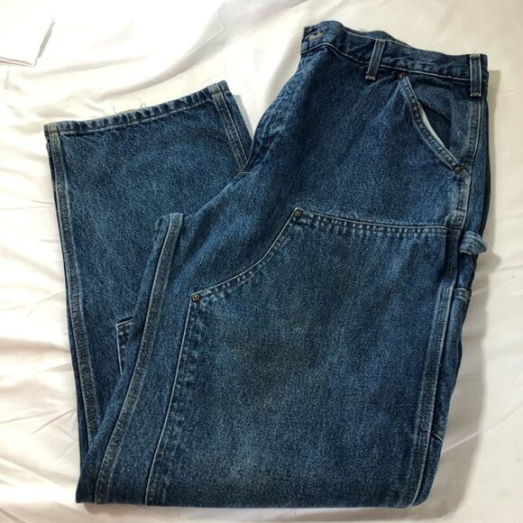 Carhartt mens 38x32 double knee dungaree fit carpenter jeans B73 DST vintage - Picture 5 of 11